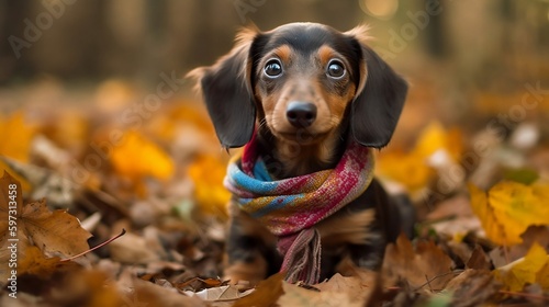 dog in autumn forest © emmaz