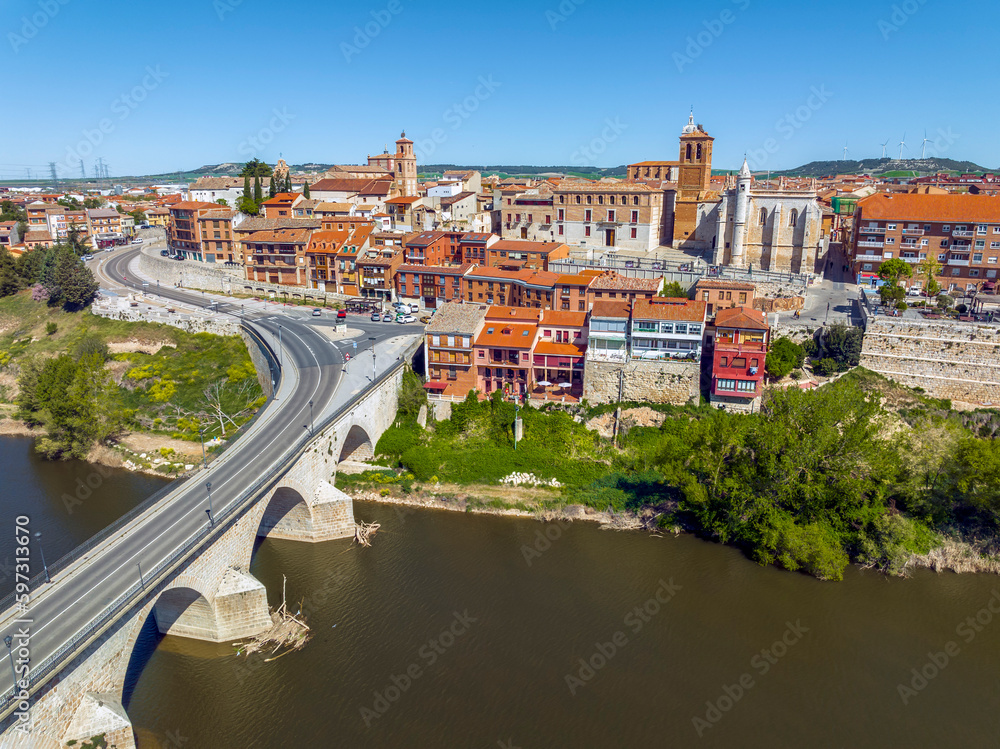 Tordesillas town with Douro river  Spain