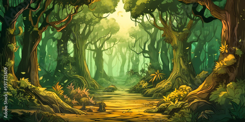 fantasy seamless forest background