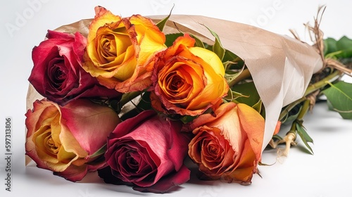 Bouquet of  roses, Mother's Day, Wedding, Valentine Day, Anniversary, Spring, Generative AI, Generative, AI