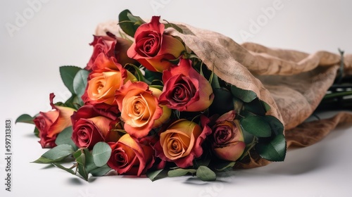 Bouquet of  roses, Mother's Day, Wedding, Valentine Day, Anniversary, Spring, Generative AI, Generative, AI