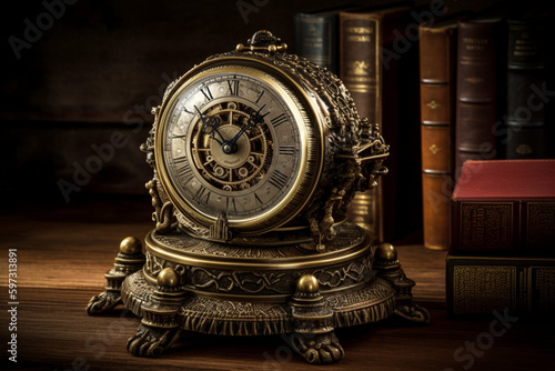 antique pocket watch and books