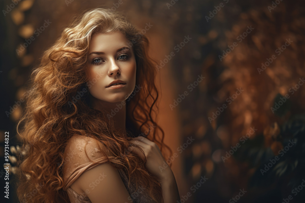 beautiful and serene bronze goddess, with soft curls and natural makeup, posing in front of a dreamy, ethereal background, generative ai beautiful and serene bronze goddess, with soft curls and natural makeup, posing in front of a dreamy, ethereal background, generative ai