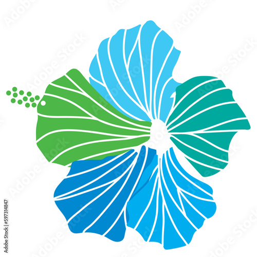 hibiscus illustration  refreshing light blue   image of southern country and hawaii and tropical image   apparel  textile