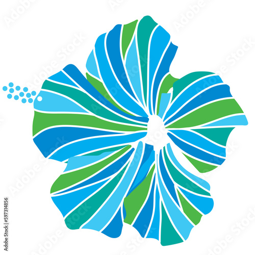 hibiscus illustration ,refreshing light blue,  image of southern country and hawaii and tropical image | apparel, textile