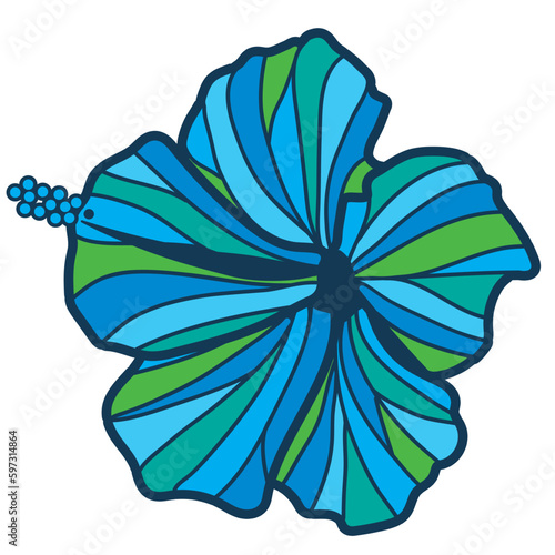hibiscus illustration ,refreshing light blue,  image of southern country and hawaii and tropical image | apparel, textile