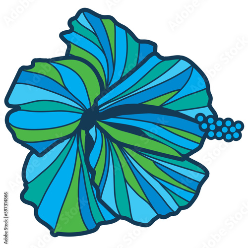 hibiscus illustration ,refreshing light blue,  image of southern country and hawaii and tropical image | apparel, textile