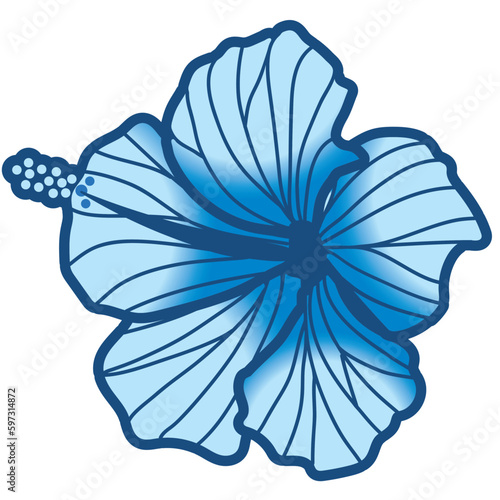hibiscus illustration ,refreshing light blue,  image of southern country and hawaii and tropical image | apparel, textile