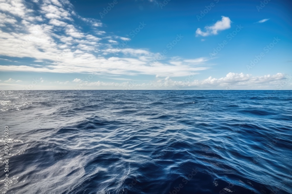 Fototapeta premium serene lake surrounded by mountains and a cloudy sky. Generative AI