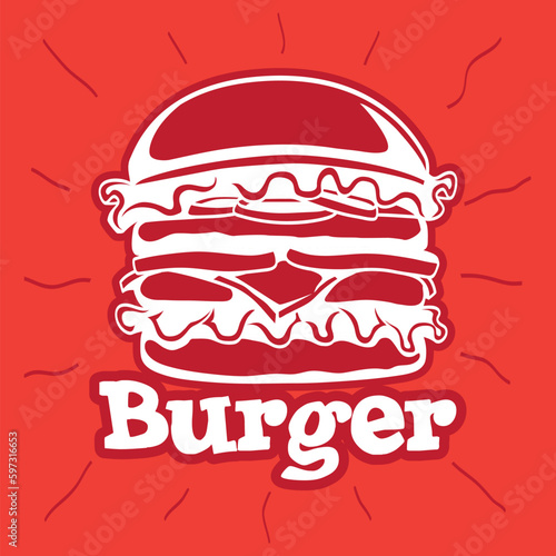 Burger Logo Drawing Vector Design