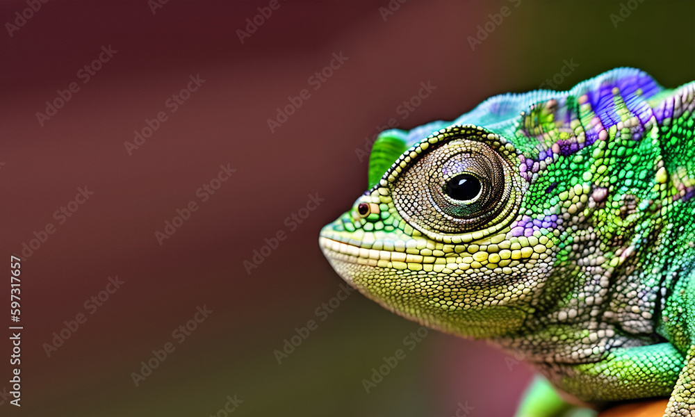 Colorful Chameleon on a branch