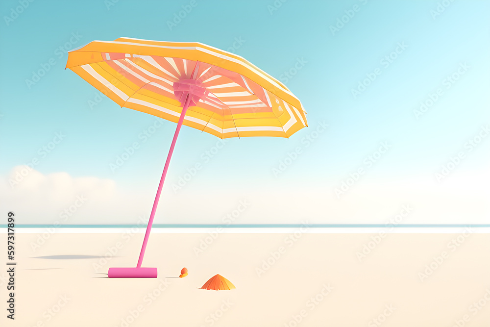 Summer beach with umbrella