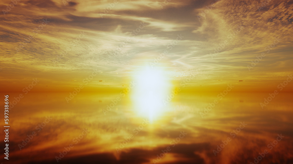 amazing panoramic sunrise or sunset sky, Meditation ocean and sky background. amazing panoramic sunrise or sunset sky, Meditation ocean and sky background.