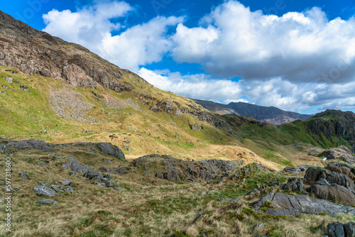 Beautiful landscape of Pyg track at Pen-y Pass in Snowdonia. North Wales