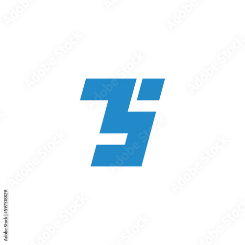letter ts simple geometric dot line logo vector