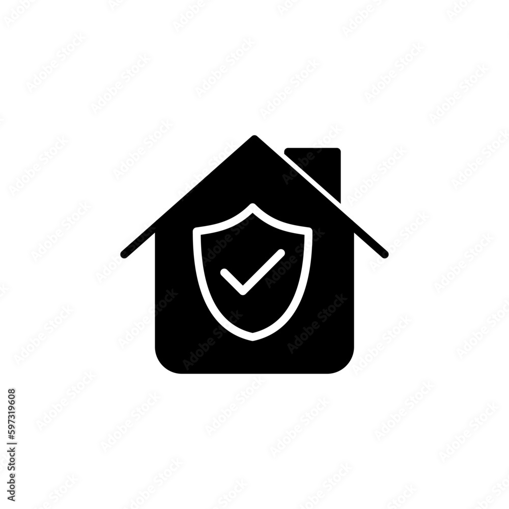 Home insurance icon vector. home shield protect logo Home insurance icon vector. home shield protect logo