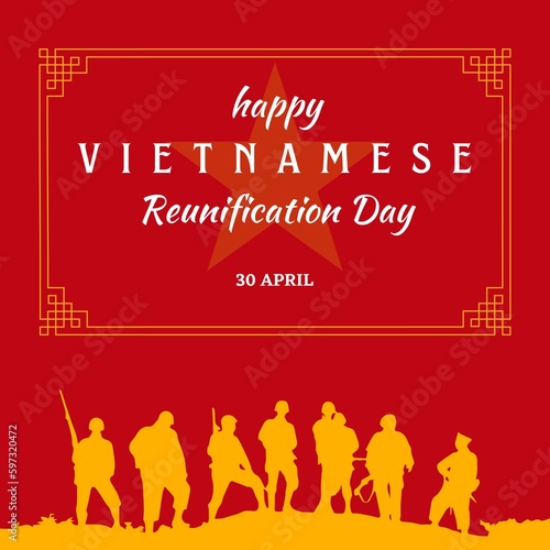 Premium Vector | Vietnam's reunification day 30 april background design