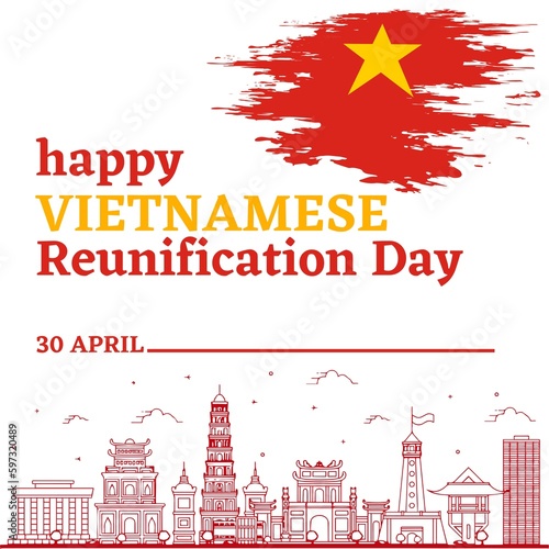 Premium Vector | Vietnam's reunification day 30 april background design