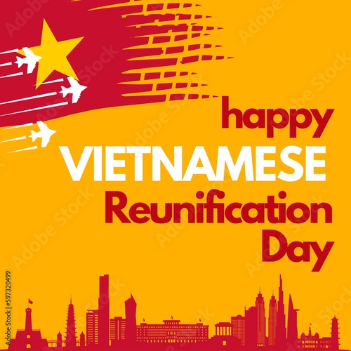 Premium Vector | Vietnam's reunification day 30 april background design