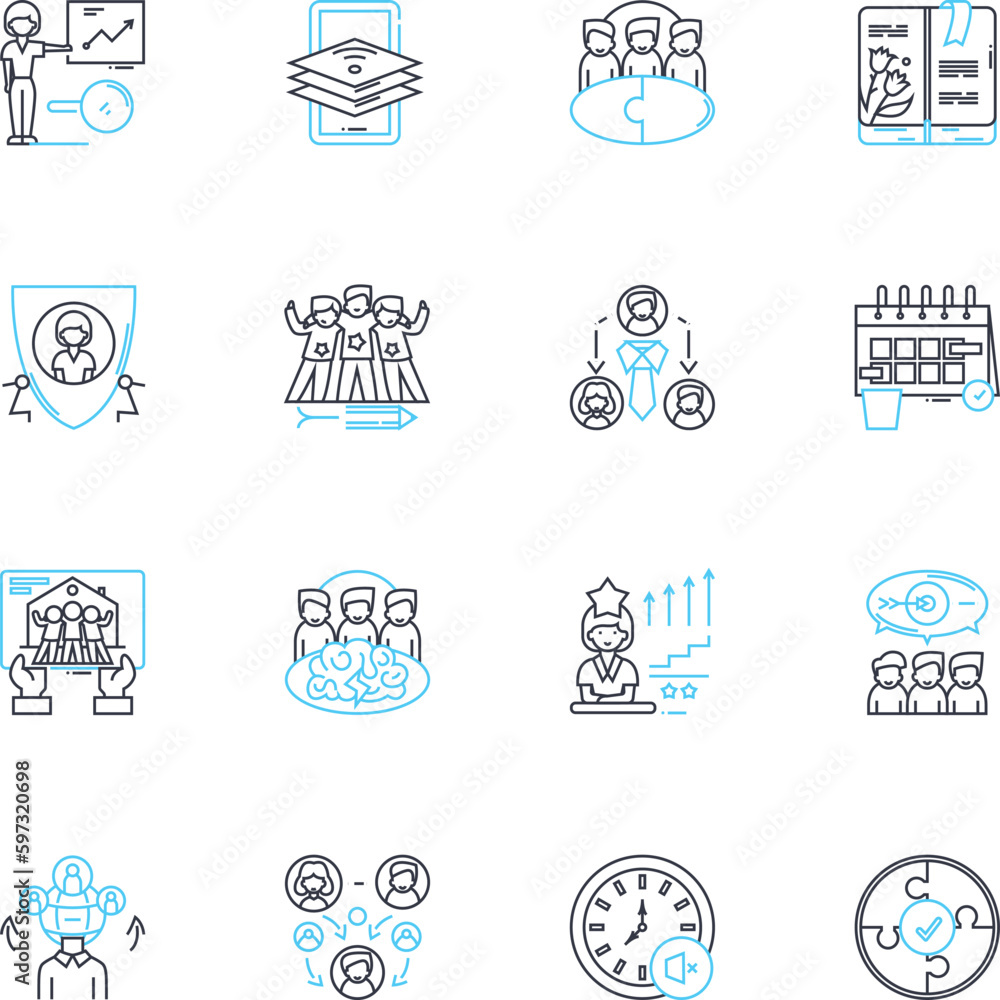 Business linear icons set. Profit, Innovation, Strategy, Growth, Investment, Sales, Marketing line vector and concept signs. Success,Nerk,Leadership outline illustrations