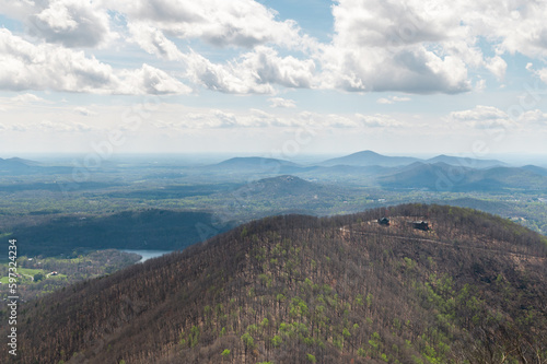 View of a house on a hill from the top of Mount Yonah © MeganKobe