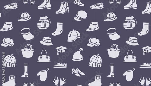 Seamless pattern with accessory on dark background.