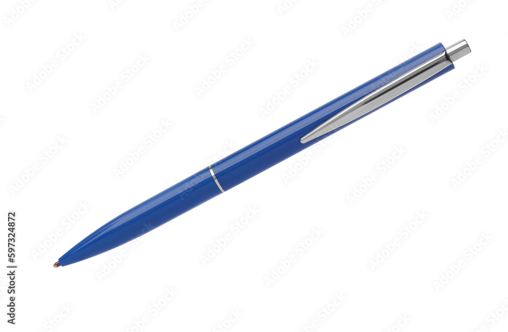 New stylish blue pen isolated on white New stylish blue pen isolated on white