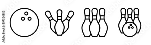 Bowling icon vector illustration. bowling ball and pin sign and symbol.