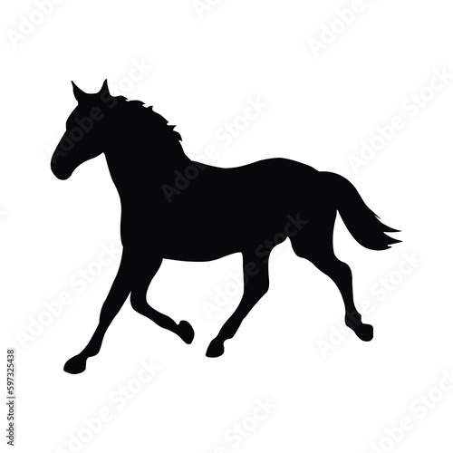 Horses Silhouette, Horse Racing, Horse Riding Equine Equestrian Race, Jockey Pony Outline Horse Rider Vector	
