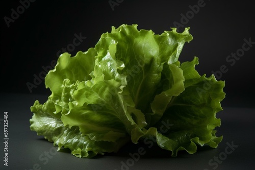 Isolated lettuce leaves for salad. Generative AI