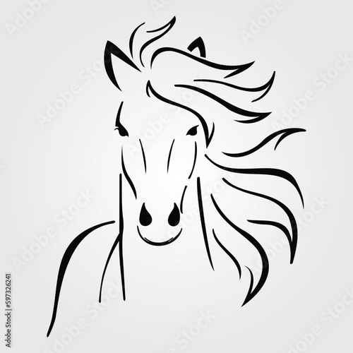 Horses Silhouette, Horse Racing, Horse Riding Equine Equestrian Race, Jockey Pony Outline Horse Rider Vector