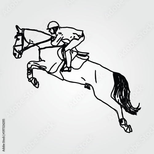 Horses Silhouette  Horse Racing  Horse Riding Equine Equestrian Race  Jockey Pony Outline Horse Rider Vector