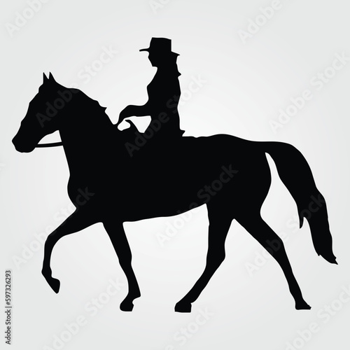 Horses Silhouette, Horse Racing, Horse Riding Equine Equestrian Race, Jockey Pony Outline Horse Rider Vector