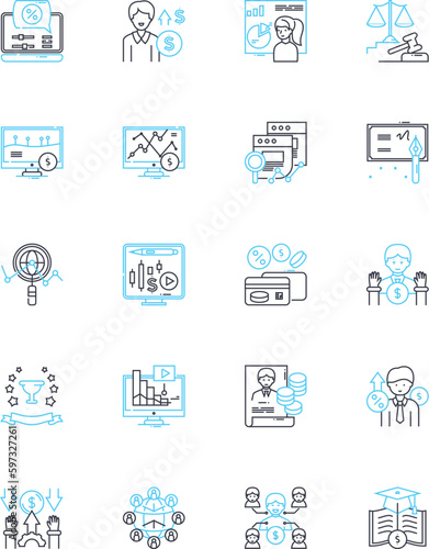 Mtary supervision linear icons set. Mentorship, Guidance, Support, Accountability, Leadership, Coaching, Training line vector and concept signs. Development,Motivation,Direction outline illustrations photo