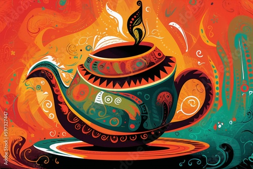 teapot and cup of tea