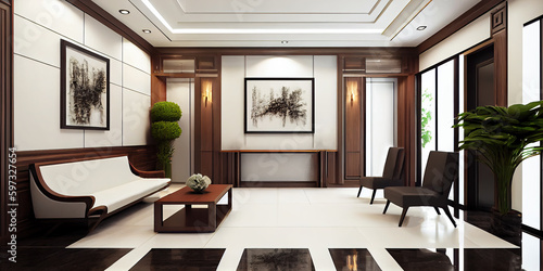 A Luxurious Lobby or Reception Area Design That Exudes Elegance and Sophistication. Generative ai