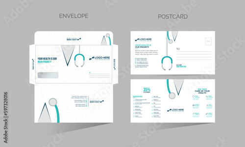 vector made envelope and postcard