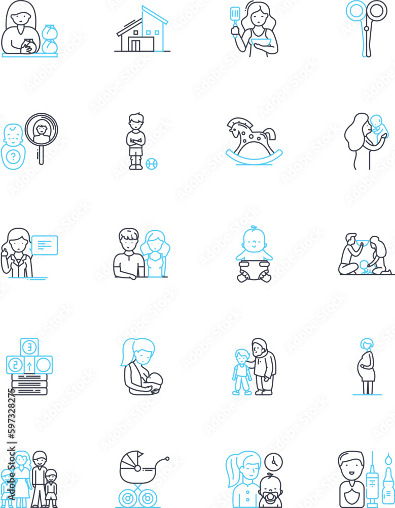 Expecting linear icons set. Pregnancy, Anticipation, Waiting, Blessing, Nurture, Joy, Excitement line vector and concept signs. Miracle,Expectation,Wonder outline illustrations Expecting linear icons set. Pregnancy, Anticipation, Waiting, Blessing, Nurture, Joy, Excitement line vector and concept signs. Miracle,Expectation,Wonder outline illustrations