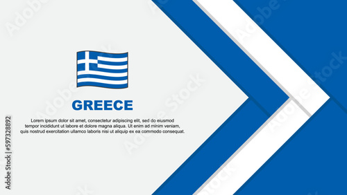Greece Flag Abstract Background Design Template. Greece Independence Day Banner Cartoon Vector Illustration. Greece Cartoon