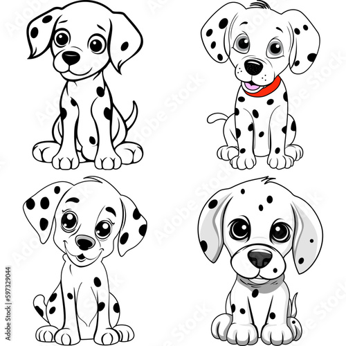 Dalmatian Vector Set - 4 Designs