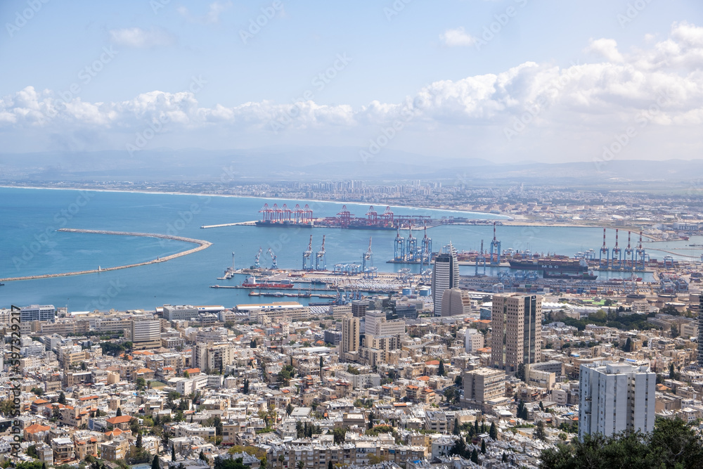 The cityscape of Haifa city and metropolitan area