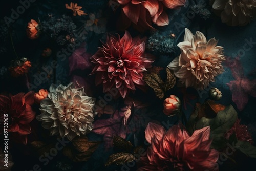 Floral art background. Generative AI