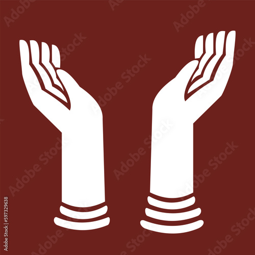 outstretched hands crying out