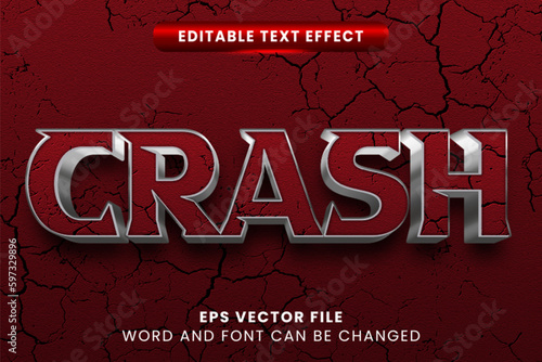 Red crash 3d vector text effect