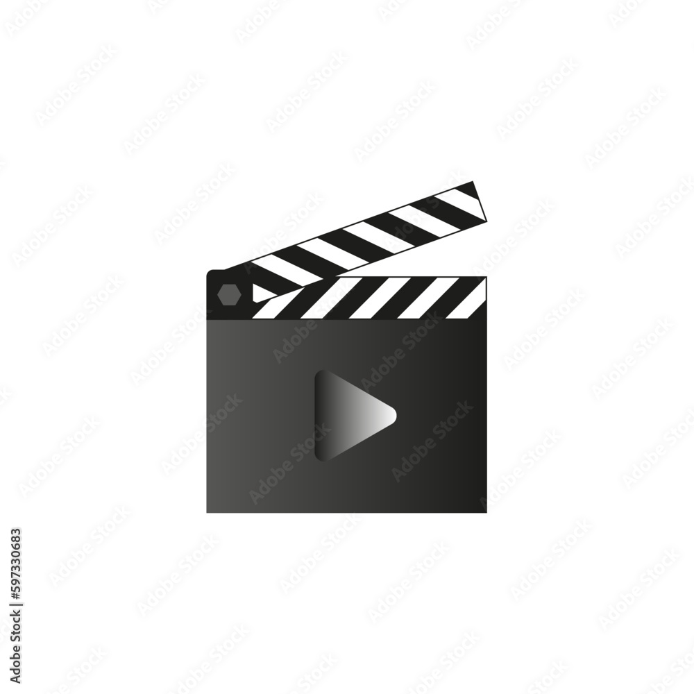 Clapperboard icon. Cinema production sign. Movie concept. Vector illustration.