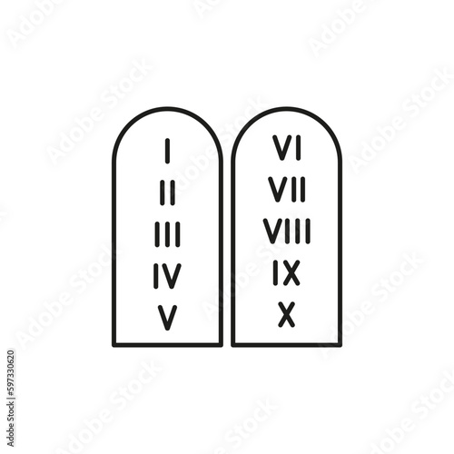 Commandments Icon. ten commandments of the tablet. Vector illustration.