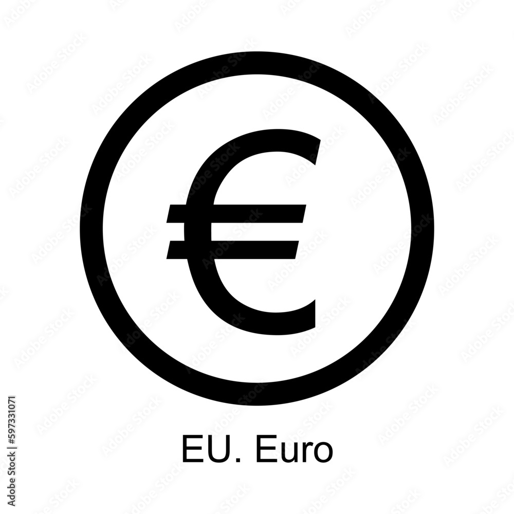Euro (EU) currency symbol on white background Euro (EU) currency symbol on white background