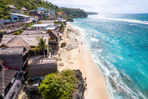 Aerial view of Bingin beach in Bali, Indonesia