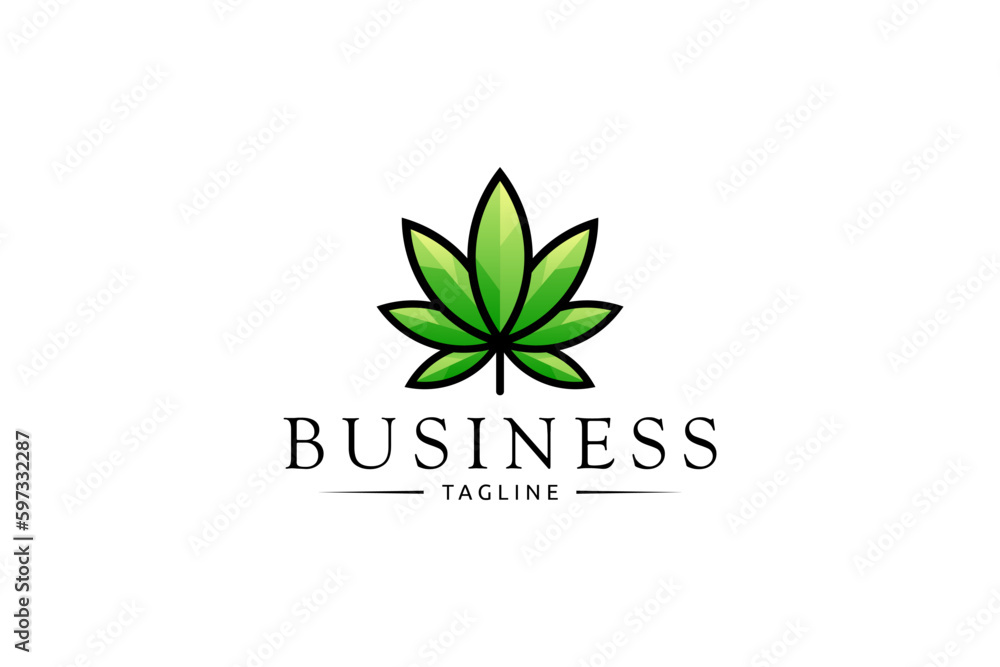 cannabis leaf logo in simple flat design style cannabis leaf logo in simple flat design style