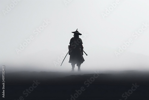 samurai in fog